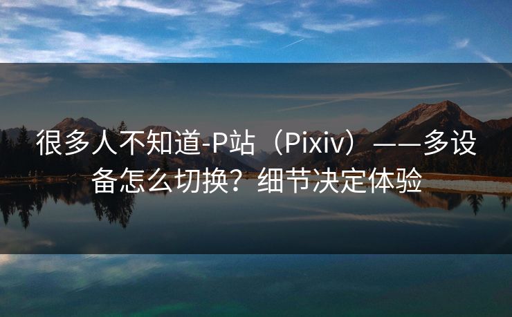 很多人不知道-P站（Pixiv）——多设备怎么切换？细节决定体验